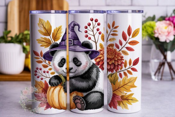 Autumn Panda Witch Tumbler Wrap Graphics Review