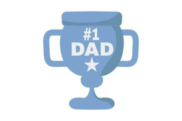 Champion Dad Trophy Graphics for Crafts and Digital Selling