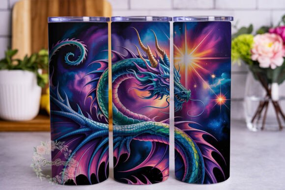 Cosmic Dragon 20oz Tumbler Wrap: Graphics for Tumbler Wraps