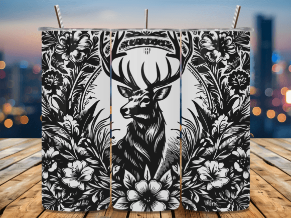Daisy Flower Deer Forest Tumbler: Graphics for Crafts