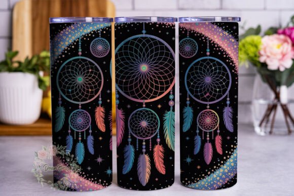 Dreamcatcher Mandala Glow Tumbler Wrap: Graphics & Tumbler Wraps