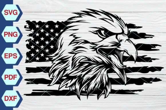 Eagle Through Flag SVG: Graphics & Illustrations