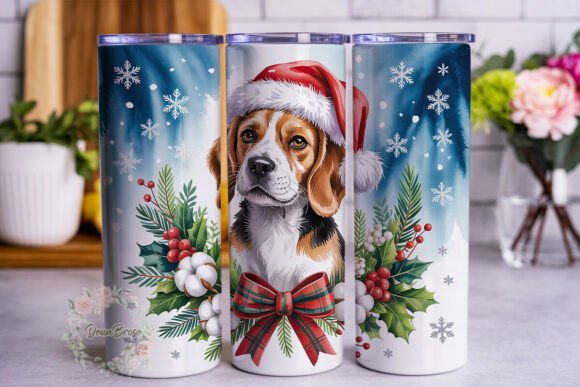 Festive Beagle Christmas 20oz Tumbler Wr Graphics