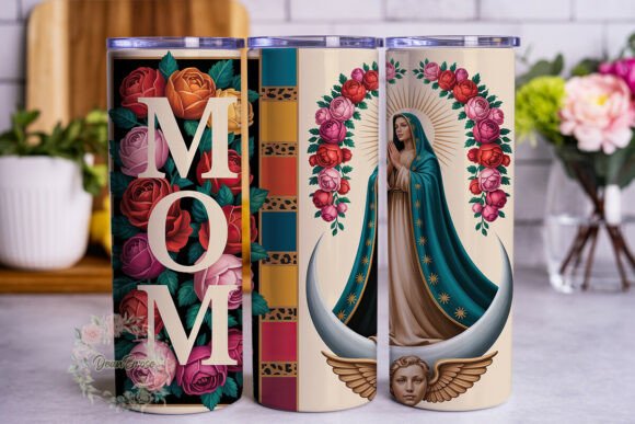 Floral MOM Blessed Mother 20oz Tumbler Graphics