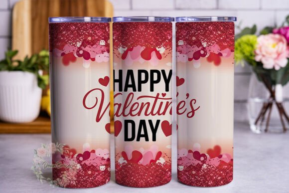 Glitter Hearts Valentine 20oz Tumbler Wr Graphics