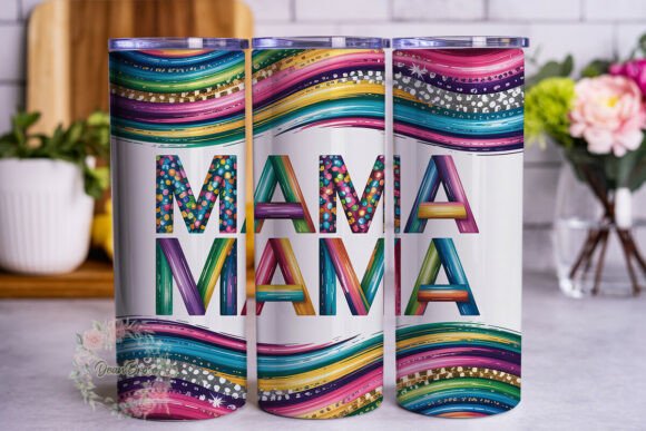 Mama Glitter Brushstroke 20oz Tumbler: Graphics & Wraps
