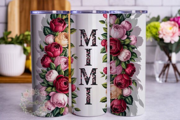 MIMI Roses Floral 20oz Tumbler Wrap: Graphics for Tumbler Wraps