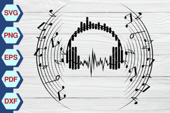 Music Note SVG, Headphones Music-EP-301