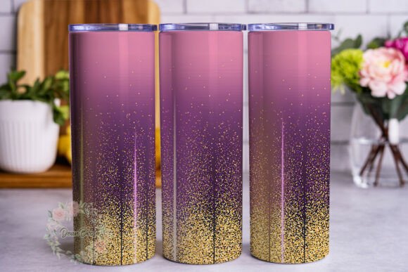 Pink Purple Gold Glitter 20oz Tumbler Graphics