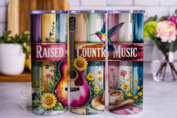 Rustic Country Guitar 20oz Tumbler Wrap