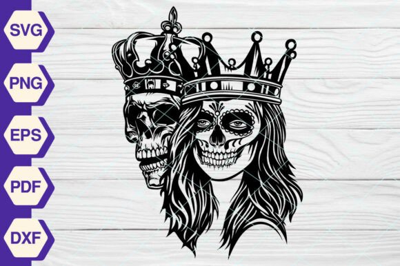 Skull King with Queen SVG EP389: Bold Graphics for Publishers
