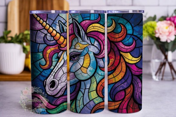 Stained Glass Unicorn Graphics & Tumbler Wraps