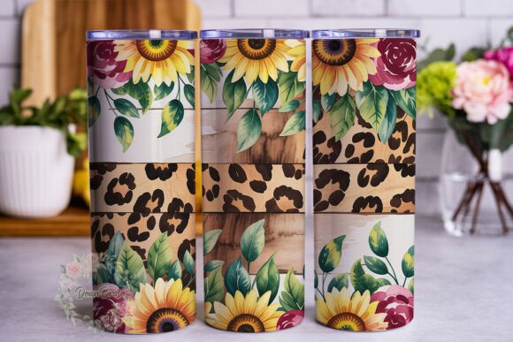 Sunflower Leopard Rustic Tumbler Wraps Graphics Review