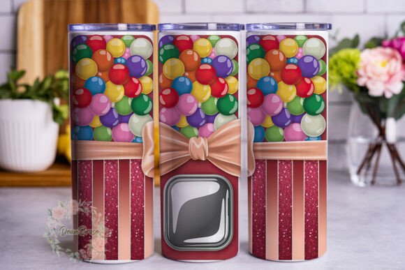Vibrant Gumball Glitter 20oz Tumbler Graphics