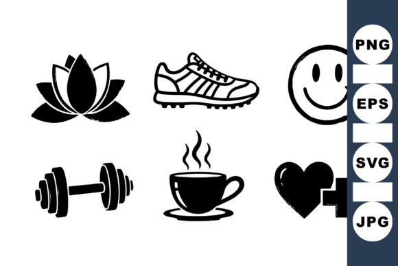 Wellness Lifestyle Icon Set
