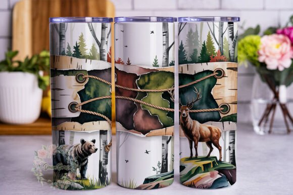 Wilderness Forest Animals Graphics for Tumbler Wraps
